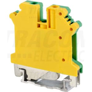 clemă protecție șină DIN verde-galben industrială
